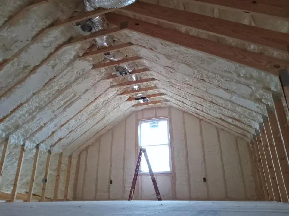 Spray foam roofing application for Crawl Space Insulation project in St. Augustine